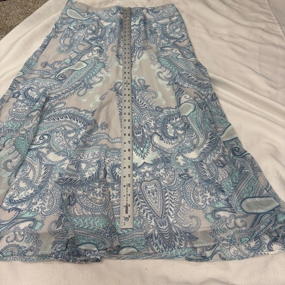 Banana Republic Skirt Women 14 Light Blue Paisley Print Boho Flowy Festival Chic - Picture 4 of 6